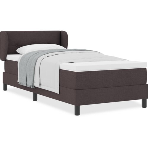 Box spring krevet s madracem tamno smeđi 100x200 cm tkanina Slike