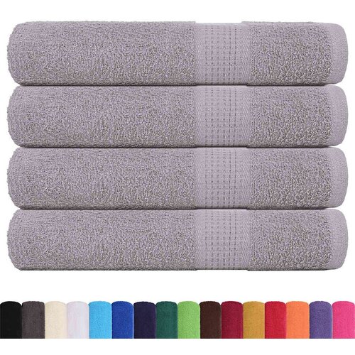VidaXL Brisače 4 kos siva 100x200 cm 360 g/m&amp;sup2; 100% bombaž Slike
