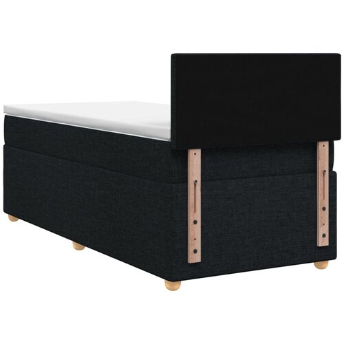  Boxspring krevet s madracem Crna 90 x 190 cm Tkanina - Crna 90 x 190 cm Dizajn s rombovima Slike