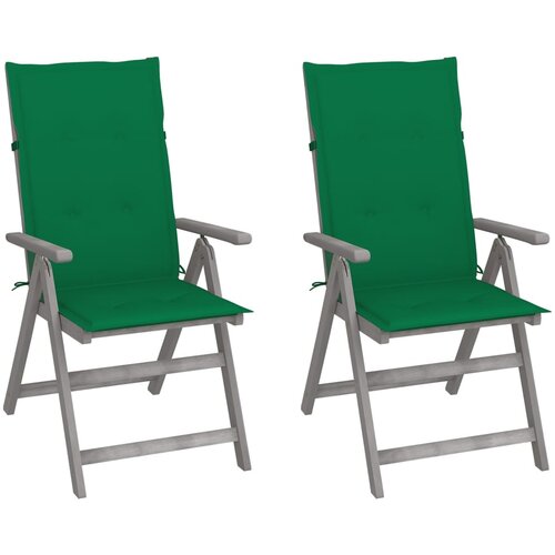  Nagibne vrtne stolice s jastucima 2 kom masivno bagremovo drvo Slike