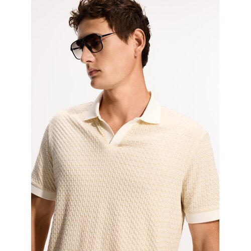 Reserved Regular fit polo-majica - bež Cijene