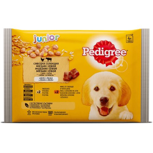 Pedigree Kesica Junior Piletina i Govedina 4x100 g - 52-kg Cene