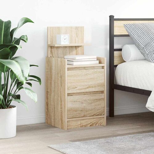 vidaXL Noćni ormarić s 2 ladice sonoma hrast 38x34x80 cm Cijene