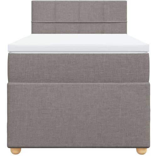 VidaXL Krevet s oprugama i madracem smeđesivi 90x200 cm od tkanine Slike