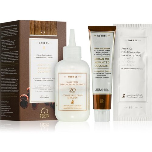 Korres Argan Oil permanentna barva za lase z arganovim oljem odtenek 7.7 Mocha 50 ml Slike