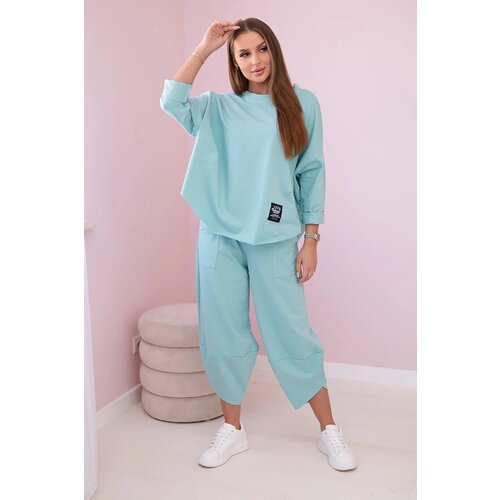 Kesi Cotton sweatshirt trouser set mint Cijene