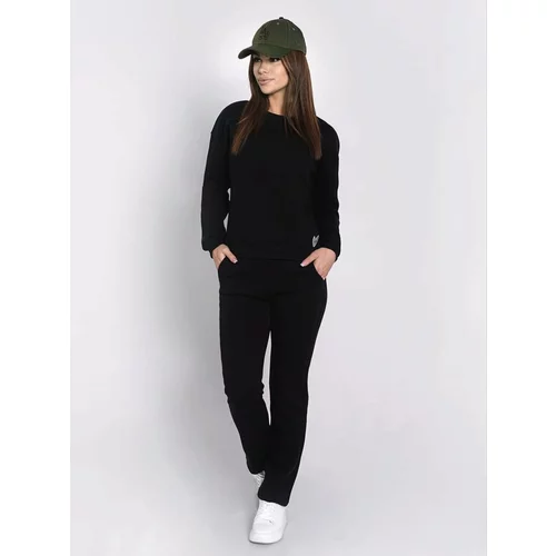 Fasardi Women's insulated tracksuit, sweatshirt and loose trousers, black