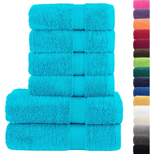  6-dijelni vrhunski set ručnika SOLUND tirkizni 600 gsm Slike
