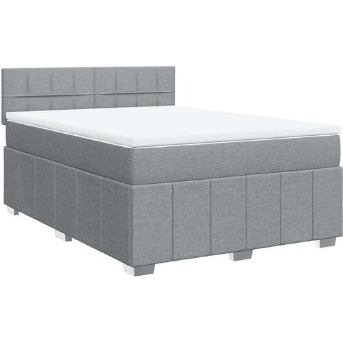 Maison Chic Box spring postelja - Vzmetna postelja z vzmetnico svetlo siva 140x200 cm blago SL17956, (21894620) Cene