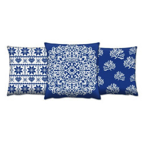 Aberto Design AC 4400 4669 4544 Set od 3 ukrasna jastuka, 43 x 43 cm, plava Cijene