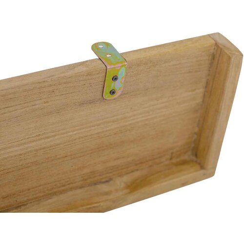  Zidne police 2 kom 90 x 15 x 4 cm od masivne tikovine Slike