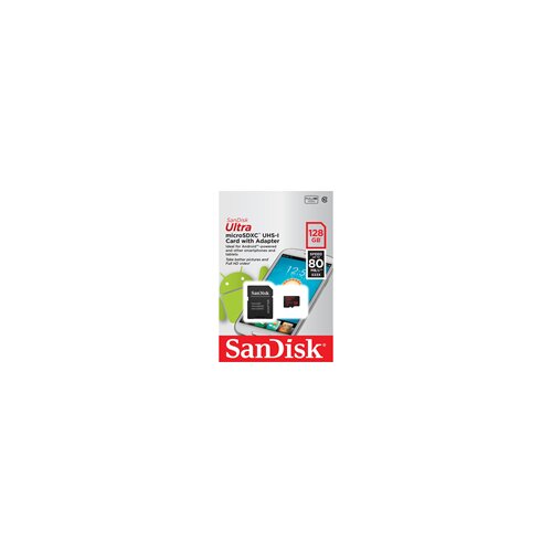 Sandisk SDXC 128GB Ultra Micro 80MB/s UHS-I/Class 10 sa Adapterom memorijska kartica Slike