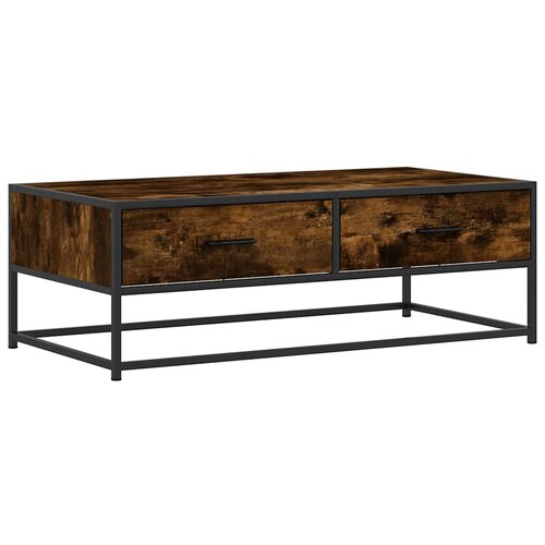 Maison Chic Klubska mizica - kavna mizica - Nizka mizica dimljeni hrast 100x50x35 cm inž. les in kovina, (21755252) Cene