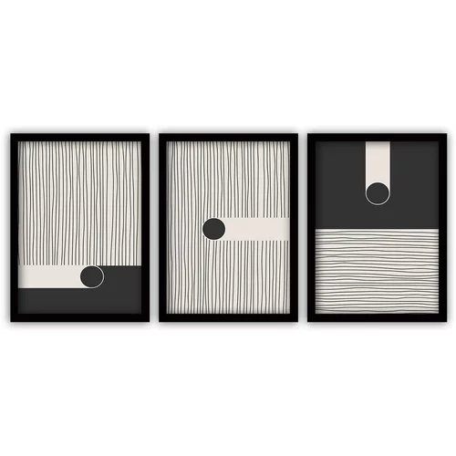 Vavien Artwork Komplet 3 slik v črnem okvirju Black 35 x 45 cm