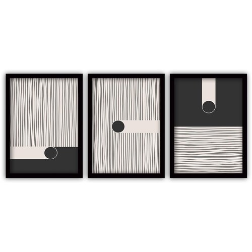 Vavien Artwork set od 3 slike u crnim okvirima black 35 x 45 cm Slike