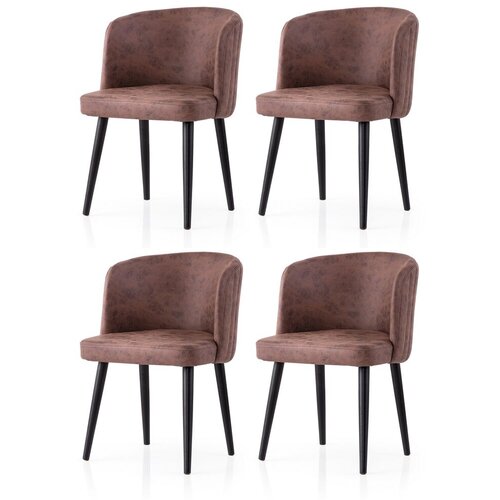 Hanah home Set trpezarijskih stolica Zen 4207 V4, 4 dijela, Smeđa Slike