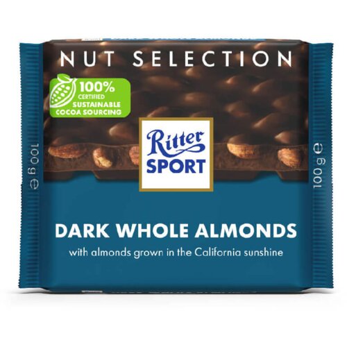 RITTER SPORT crna čokolada badem 100g Slike