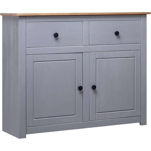 vidaXL Komoda od masivne borovine siva 93x40x80 cm asortiman Panama Cene
