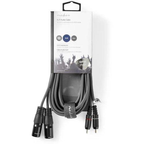  COTH15210GY30 Balanced Audio Cable 2x XLR 3-Pin muski na 2x RCA muski, 3m, PVC, Dark Grey Cene