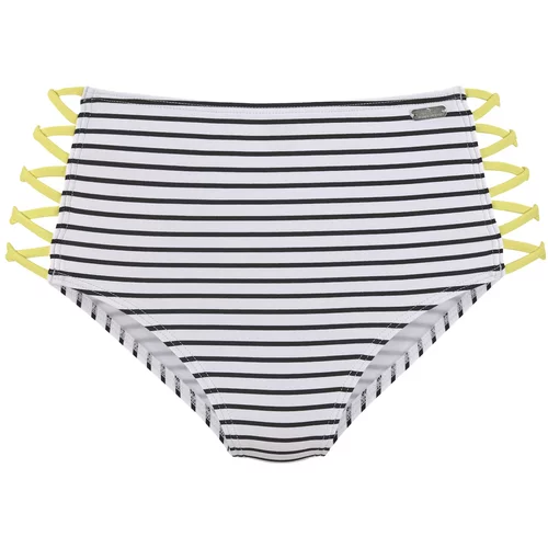 VENICE BEACH Bikini hlačke rumena / črna / bela