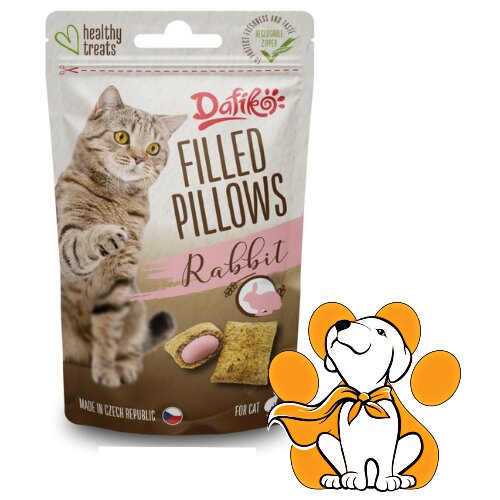 Dafiko filled pillows rabbit 40g, poslastice za mačke sa zečetinom Cene