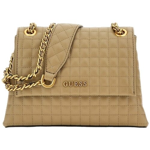 Guess Ročne torbice TIA LUXURY SATCHEL Bež Slike