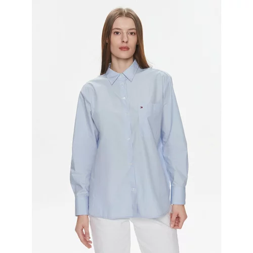 Tommy Hilfiger Srajca Essential Cotton Easy Fit Shirt WW0WW41410 Modra Regular Fit