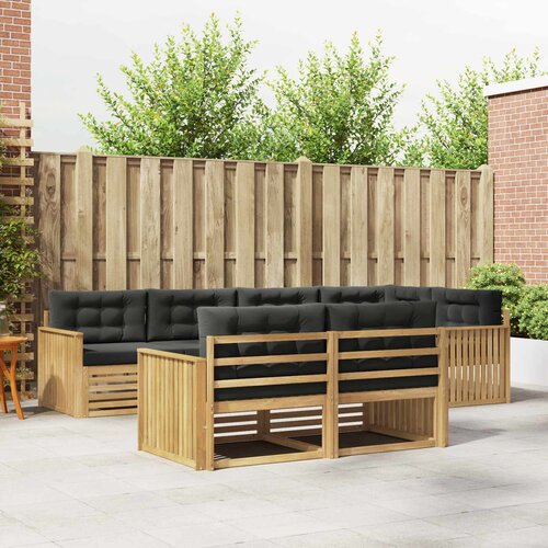  Set vanjskih sofa 7 kom. Bijela i antracit Poliester Smeđa 327 x 168,5 x 73 cm Cene