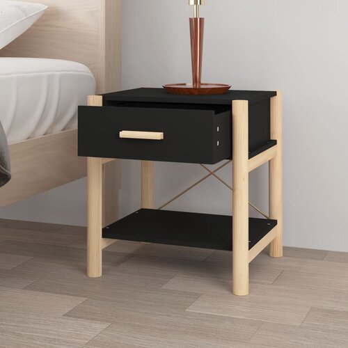  Noćni ormarići 2 kom crni 42 x 38 x 45 cm od konstruiranog drva Slike