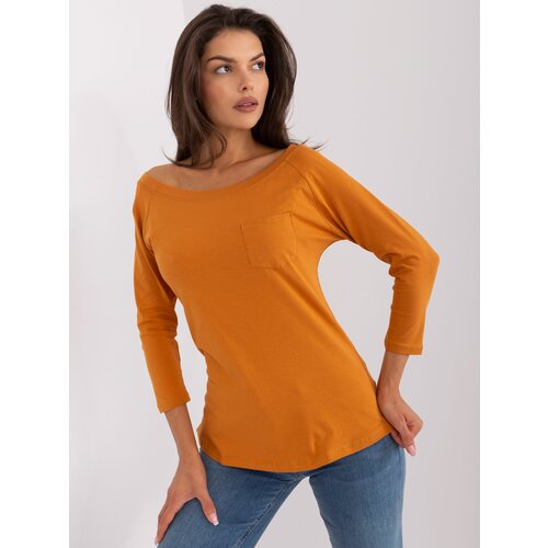 Fashion Hunters Dark orange blouse with 3/4 sleeves Slike