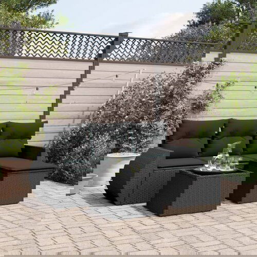 VidaXL 5-dijelna vrtna garnitura od poliratana s jastucima crna Slike