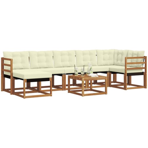  Set vanjskih sofa 8 kom. Prirodna i krem Slike