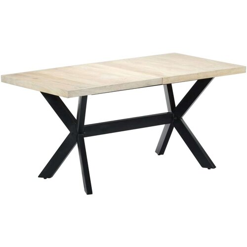 vidaXL Jedilna miza bela 160x80x75 cm trden mangov les Cene
