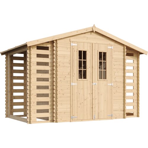 Timbela Lesena vrtna lopa - 328x206xH218 cm/ 5,47 m2 - Vrtna hiša s podi - M391C+M391G, (21884943) Cene