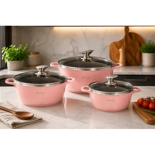 K&amp;ouml;nig Set granitnog posuđa Konig KO-GS &amp;ndash;PINK Slike