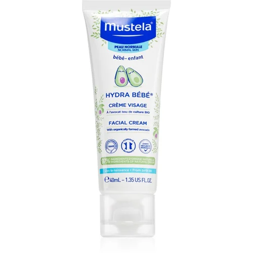 Mustela Bébé Hydra Bébé vlažilna krema za obraz za otroke od rojstva 40 ml