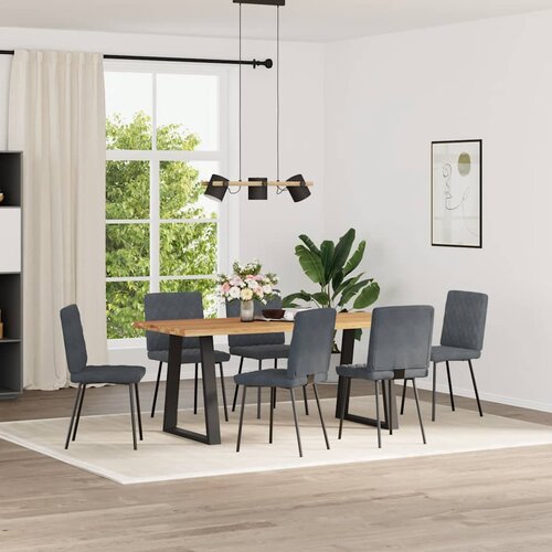 Maison Chic Jedilni stoli - Vzorci stoli 6 kosov temno siv žamet A1362, (22030966) Cene