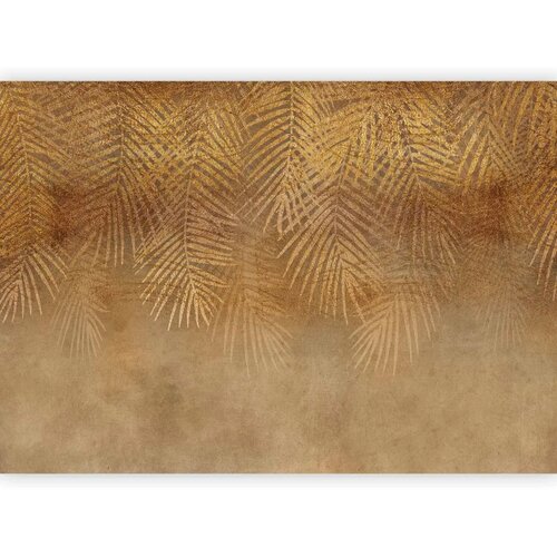  Foto tapeta - Abstract nature in beige - composition with golden exotic leaves 392x280 Slike