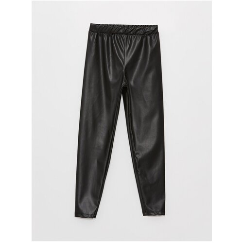 LC Waikiki Girls' Leather-Look Pants with Elastic Waist. Slike