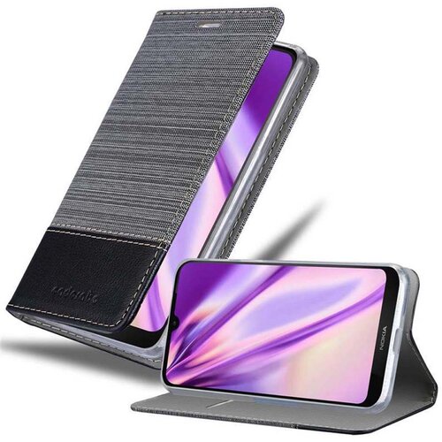 Cadorabo Case, združljiv z Nokia v sivi črni barvi - za&scaron;čitni pokrov z magnetnim zapiranjem, stoječo funkcijo in režo za kartico, (20568898) Cene