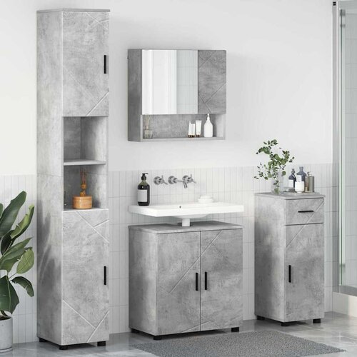  Set namje&amp;scaron;taja za kupaonicu s ladicama 4 pcs Betonski sivi Slike