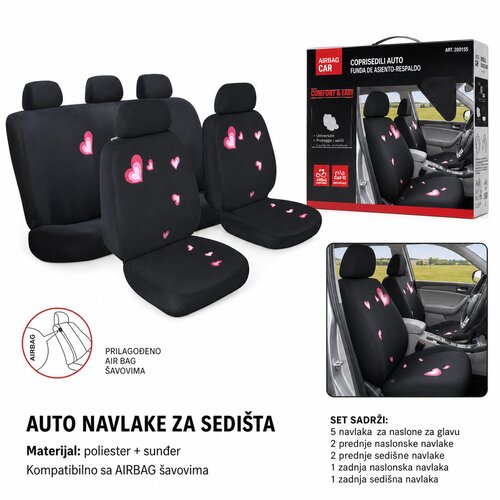 KMT Navlaka za auto sedi&scaron;ta, Crno-roze Cene