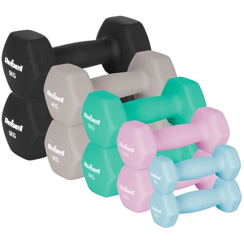 Rebel Active Set livenih tegovii HEX bučice RBA-2330-S5, Set 30kg, Vi&amp;scaron;ebojni Slike