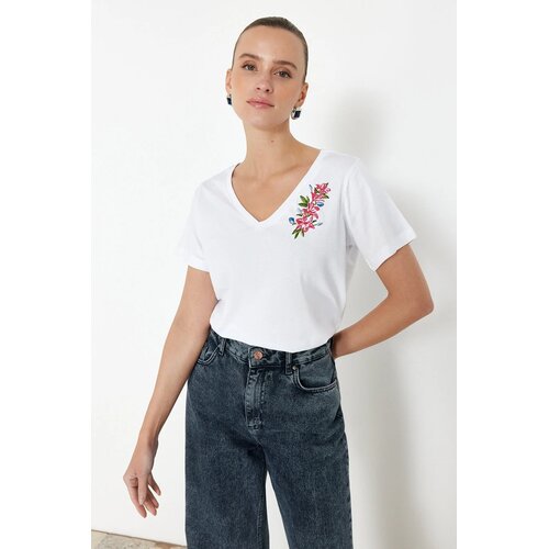 TRENDYOLMILLA Ženska majica TWOSS24TS00266, Bela Cene