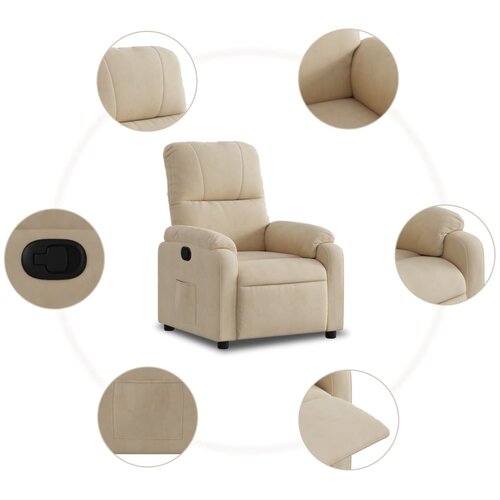  Naslonjač od tkanine krem Slike