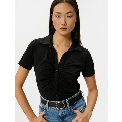 Koton Short Sleeve Shirt Draped Buttoned Cene