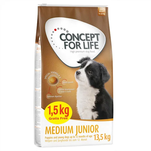 Concept for Life 12 + 1,5 kg gratis! 13,5 kg - Medium Junior