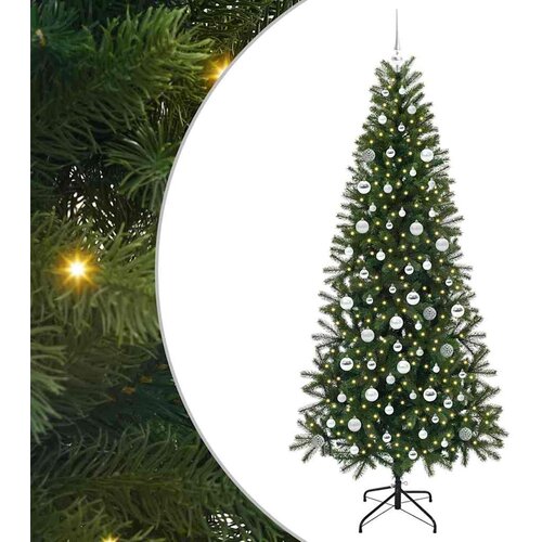 vidaXL Umestno božično drevo med 300 LED Zelena 210 cm PE in PVC Cene