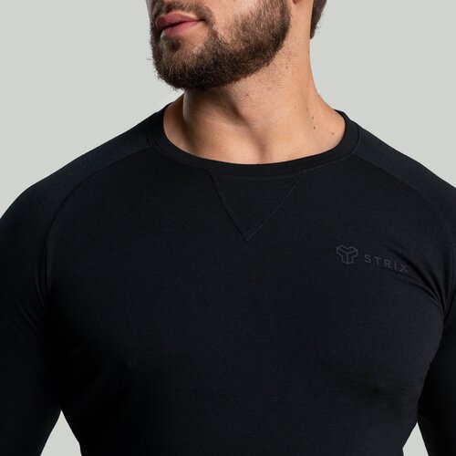 STRIX Mu&amp;scaron;ka majica dugih rukava MERINO I Black Slike