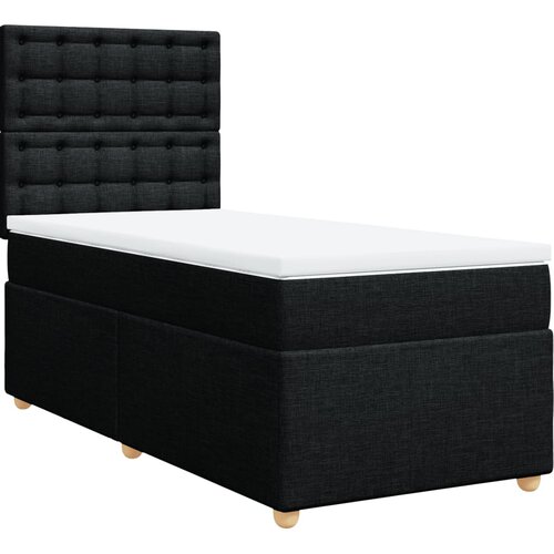 Box spring krevet s madracem crni 80 x 200 cm od tkanine Slike